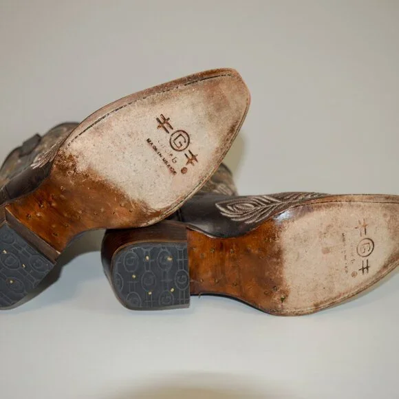 Circle G Feather Embroidered Snip Toe Western Boots - Picture 10 of 11